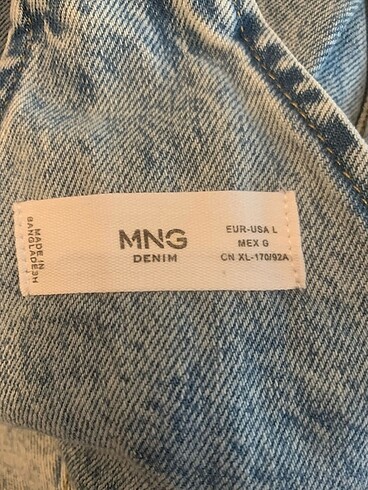 40 Beden mavi Renk Mango Açık Mavi Kot Tulum L Beden