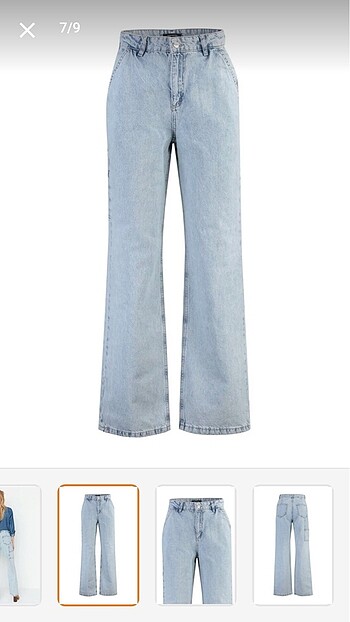 Mavi yandan cepli trend pantolon