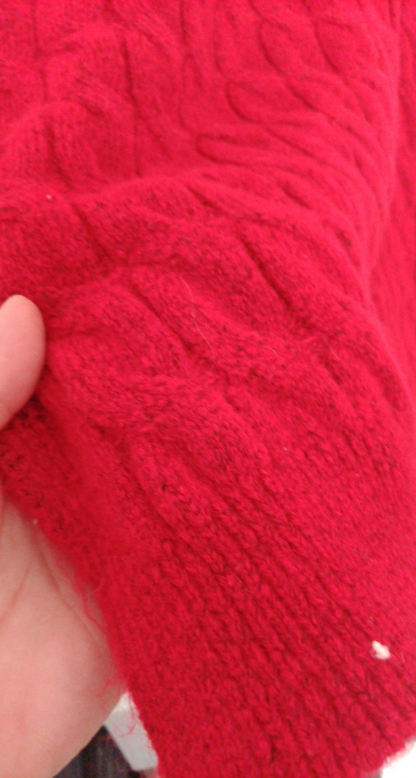 Kırmızı Uzun Kollu Triko Kadın Kazak - Görsel 3