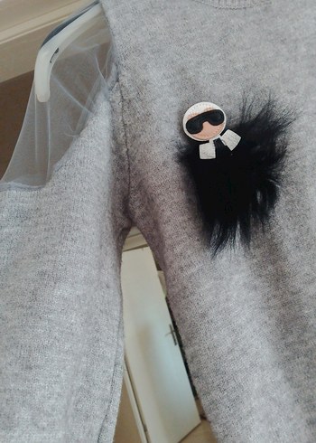 Gri Triko Kadın Midi Elbise - Görsel 2