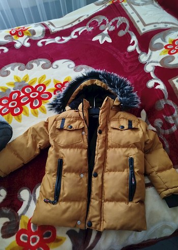 Sarı Erkek Çocuk Fermuarlı Streetwear Mont - Görsel 2