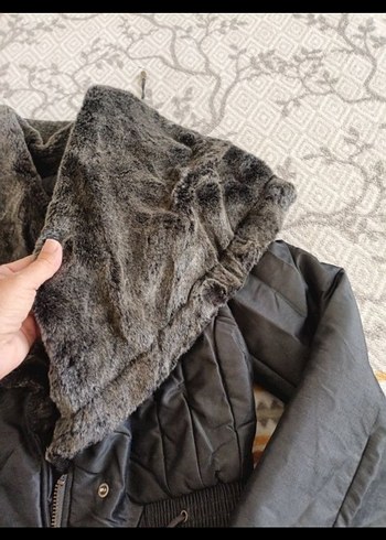 Gri Kürklü Kadın Kışlık Mont,zara marka s beden uyumlu,yepyeni - Görsel 3