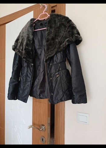 Gri Kürklü Kadın Kışlık Mont,zara marka s beden uyumlu,yepyeni - Görsel 5