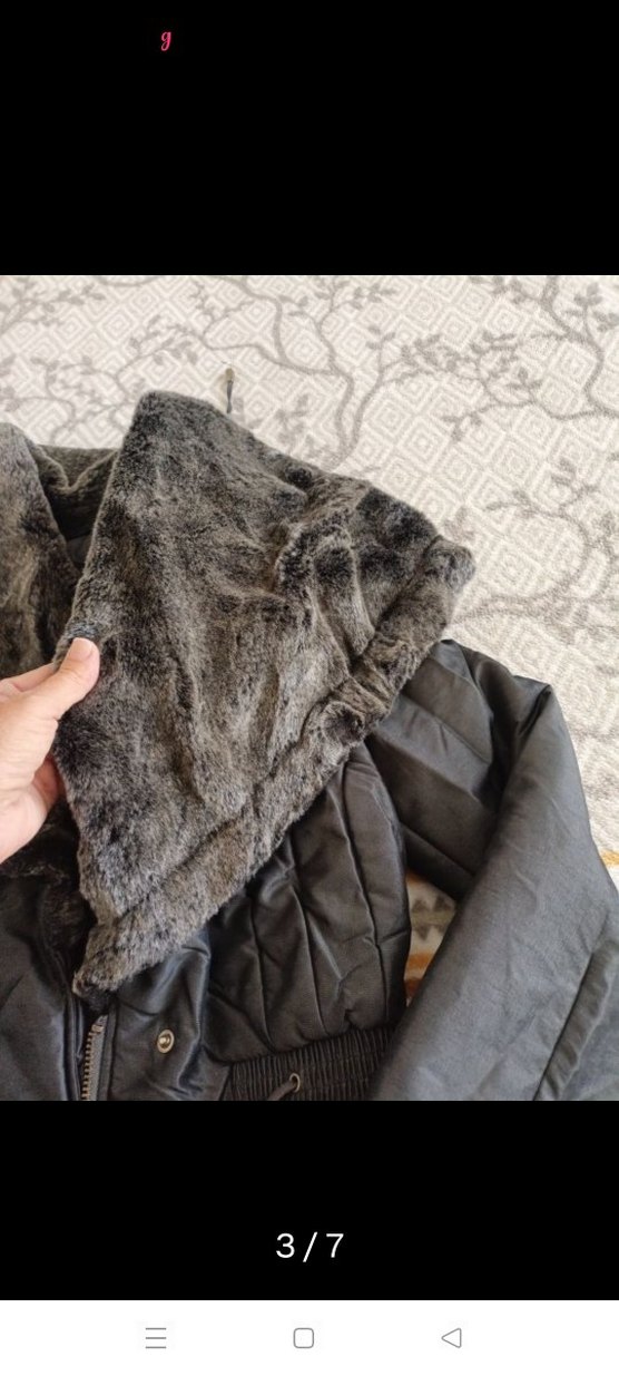 Gri Kürklü Kadın Kışlık Mont,zara marka s beden uyumlu,yepyeni - Görsel 3