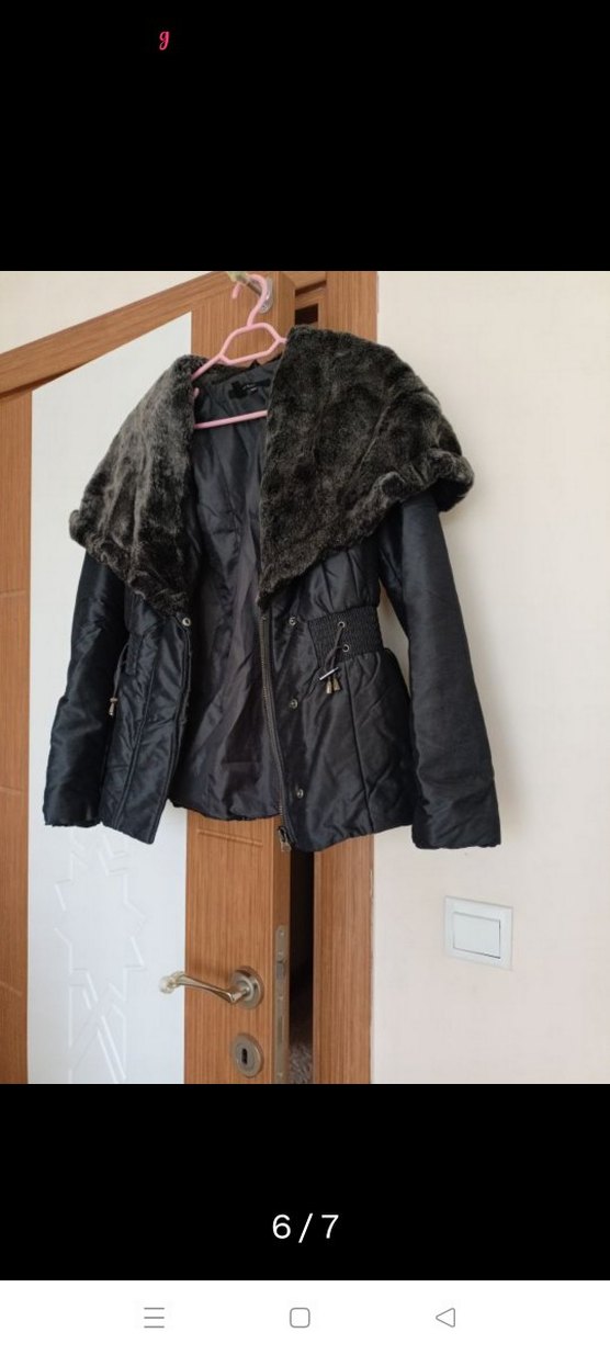 Gri Kürklü Kadın Kışlık Mont,zara marka s beden uyumlu,yepyeni - Görsel 5