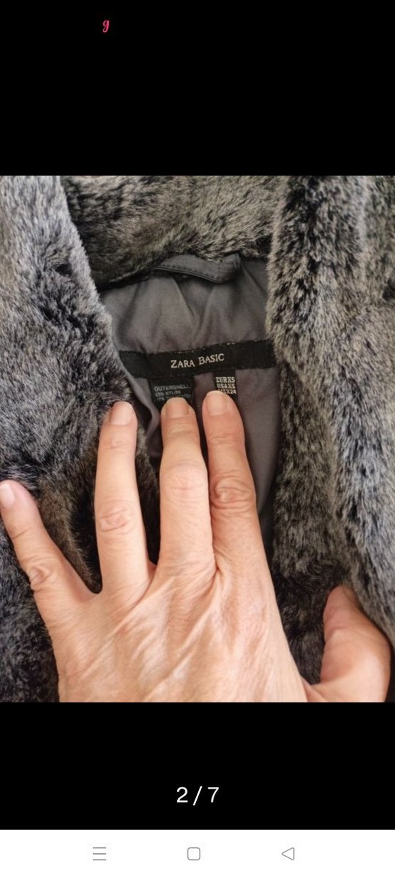 Gri Kürklü Kadın Kışlık Mont,zara marka s beden uyumlu,yepyeni - Görsel 2