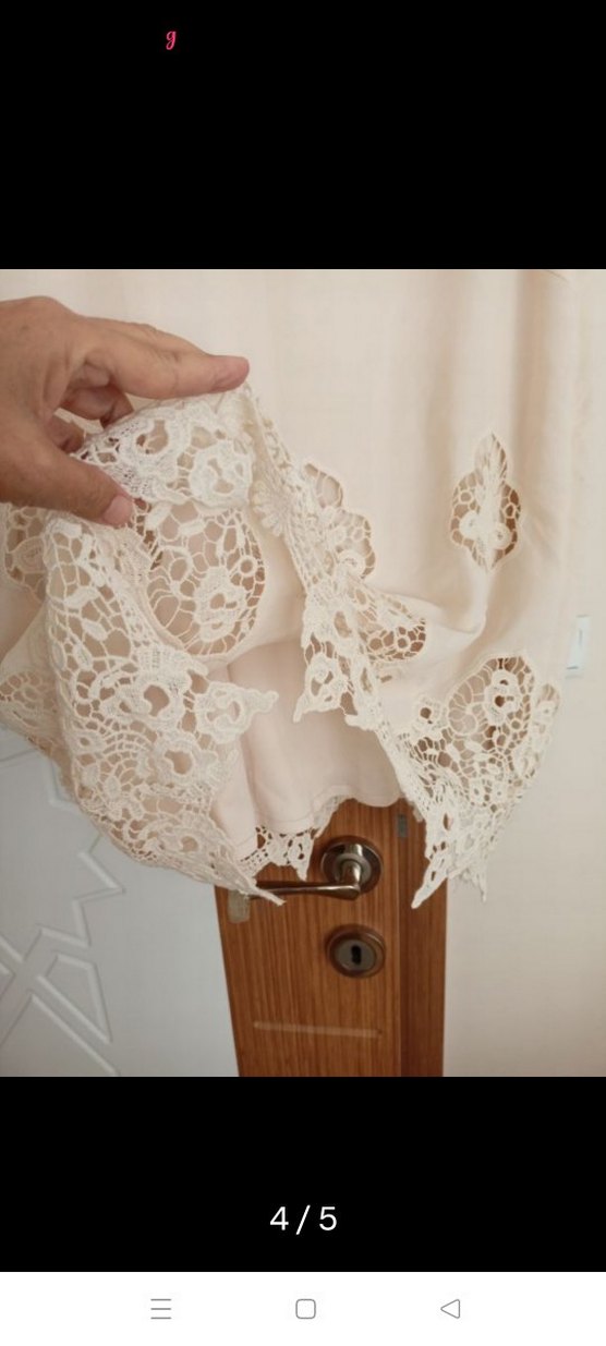 Bej Dantel İşlemeli Kolsuz Mini Elbise, astarlı - Görsel 4