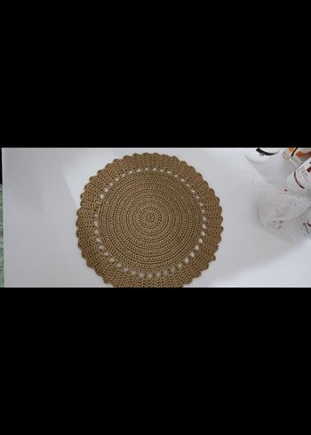 el örgüsü Amerikan servis,6 adet, makrome ipden örülmüş - Görsel 2