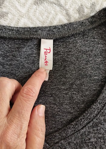 Gri Uzun Kollu Rahat Kesim  Kazak - Görsel 3