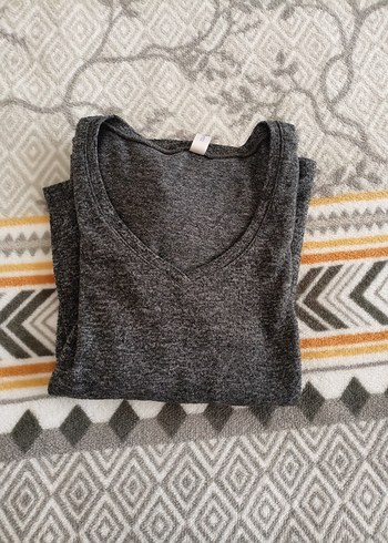 Gri Uzun Kollu Rahat Kesim  Kazak - Görsel 4