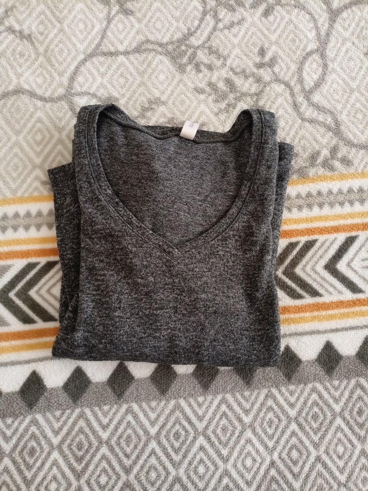 Gri Uzun Kollu Rahat Kesim  Kazak - Görsel 4