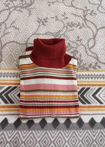 Bohem Çok Renkli Boğazlı Kazak - Görsel 5