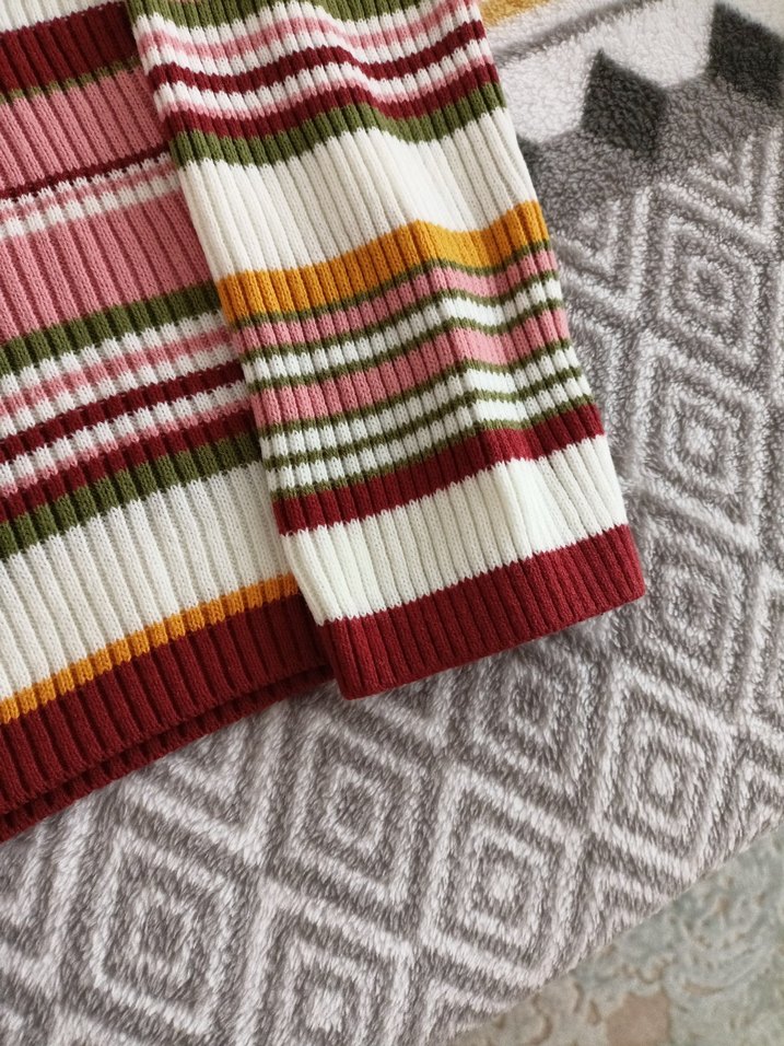 Bohem Çok Renkli Boğazlı Kazak - Görsel 3