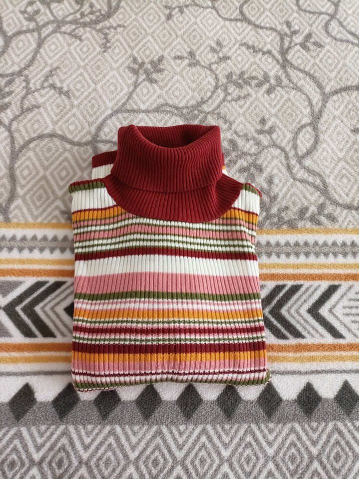 Bohem Çok Renkli Boğazlı Kazak - Görsel 5