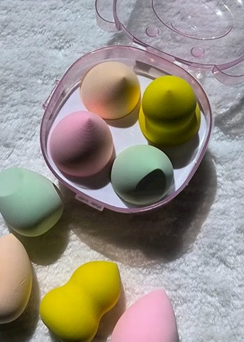 Pastel Renkli Çoklu Makyaj Süngeri Seti