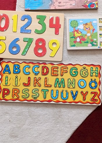 Renkli Çocuk Puzzle Seti ve Ahşap Alfabe - Görsel 8