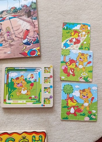 Renkli Çocuk Puzzle Seti ve Ahşap Alfabe - Görsel 10