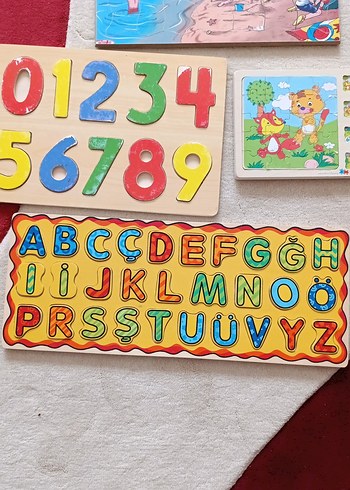 Renkli Çocuk Puzzle Seti ve Ahşap Alfabe - Görsel 7