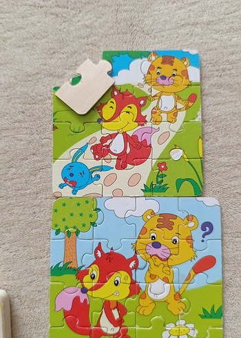 Renkli Çocuk Puzzle Seti ve Ahşap Alfabe - Görsel 12