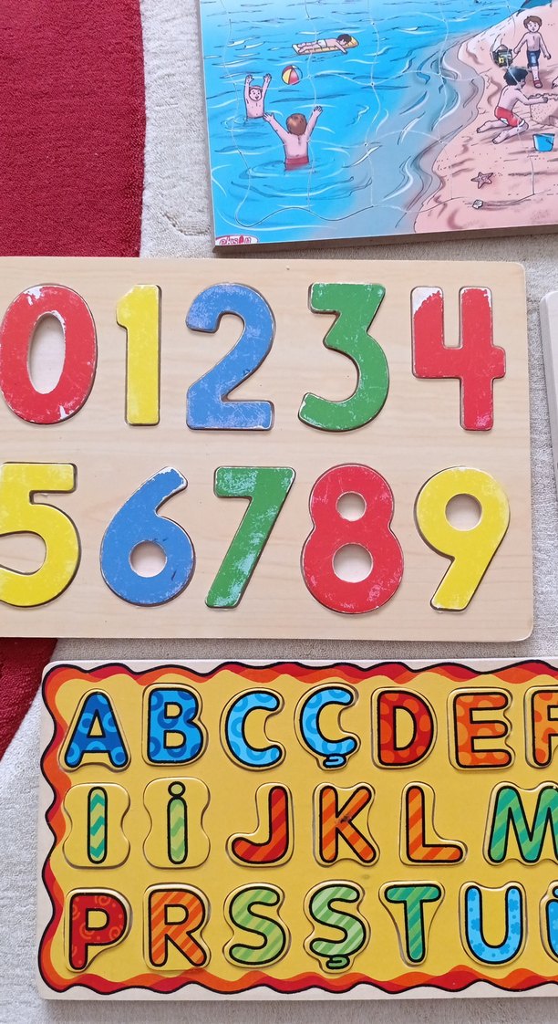 Renkli Çocuk Puzzle Seti ve Ahşap Alfabe - Görsel 5