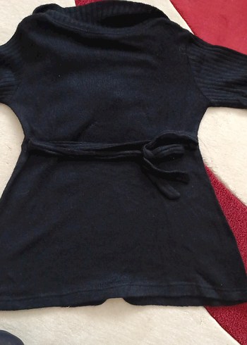 Düğmeli Siyah Yün Hamile Kazak - Görsel 3