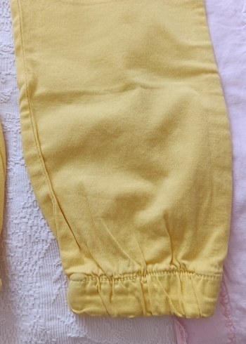 Sarı Rahat Kesim çocuk Keten Pantolon - Görsel 5