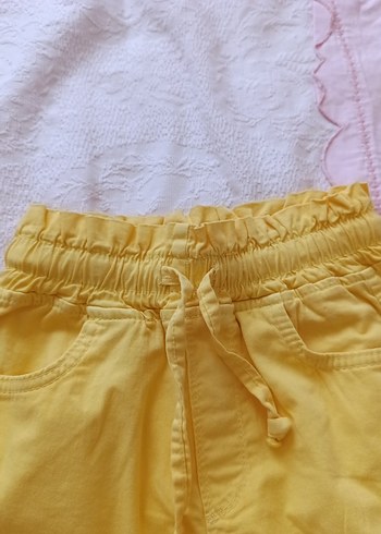 Sarı Rahat Kesim çocuk Keten Pantolon - Görsel 7