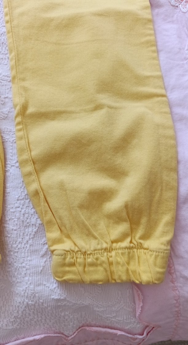 Sarı Rahat Kesim çocuk Keten Pantolon - Görsel 5