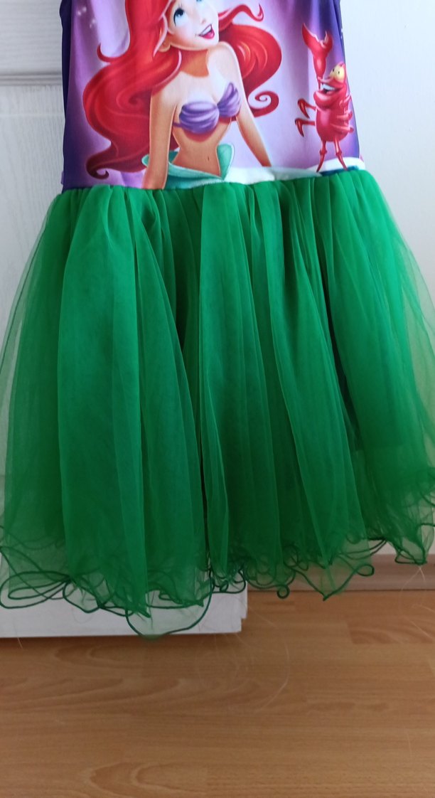 Renkli Deniz Kızı Temalı Kız Çocuk Elbisesi - Görsel 3