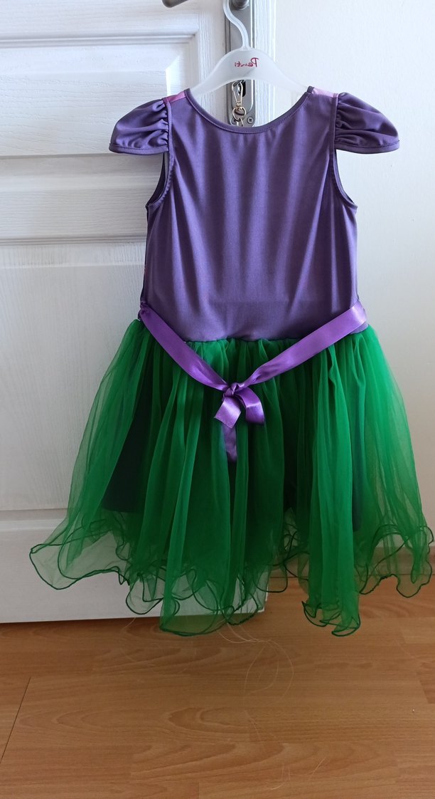 Renkli Deniz Kızı Temalı Kız Çocuk Elbisesi - Görsel 4