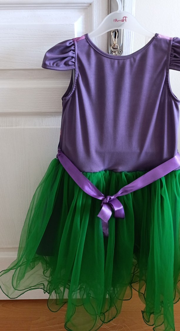 Renkli Deniz Kızı Temalı Kız Çocuk Elbisesi - Görsel 5