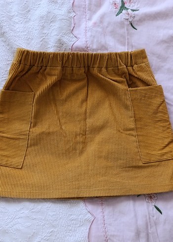 7 Yaş Beden Düğmeli Bohem Tarzı çocuk Mini Etek