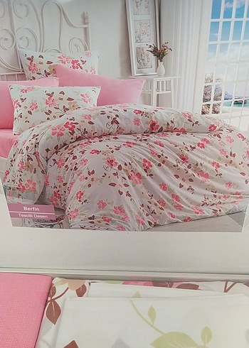 İpekevi İPEKÇİ HOME Pembe Çiçek Desenli Nevresim ve Çarşaf Seti