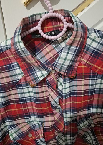 Kadın Renkli Uzun Kollu Kareli Gömlek - Görsel 3