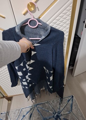 Bohem Gri Örgü Salaş Midi Hırka - Görsel 2