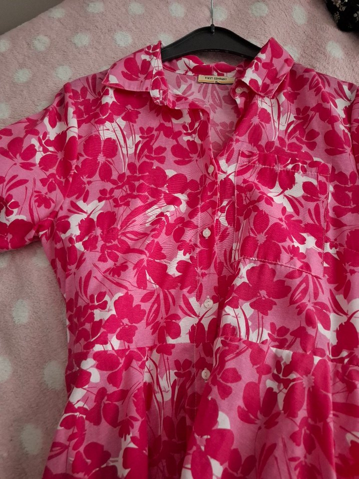 Pembe  Düğmeli Bohem Elbise - Görsel 5