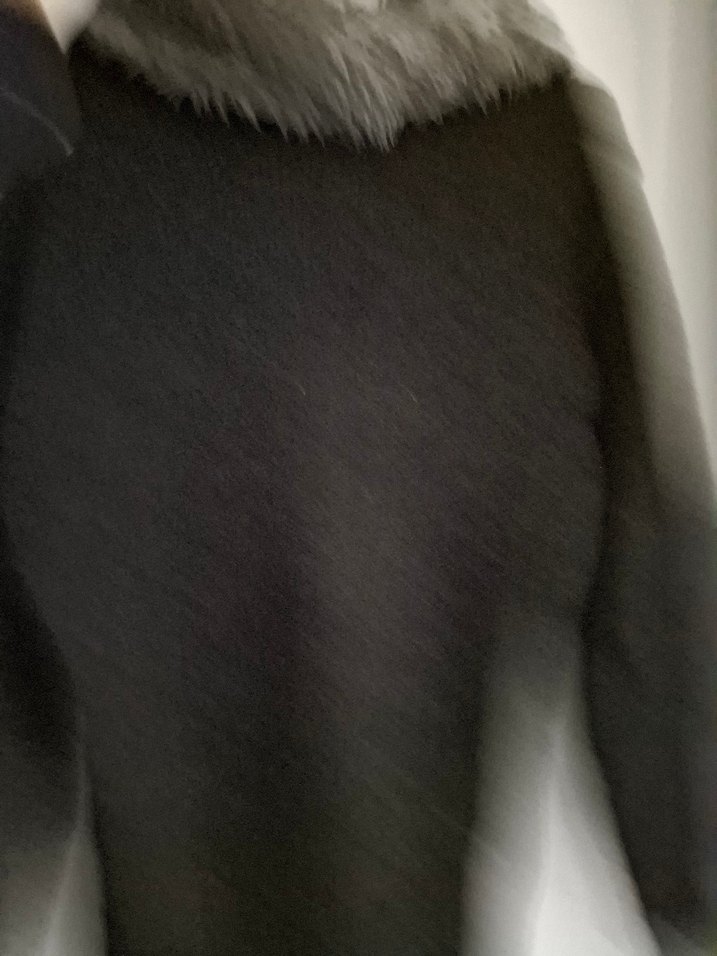 Gri Uzun Kollu Kürklü Kadın Hırka - Görsel 5