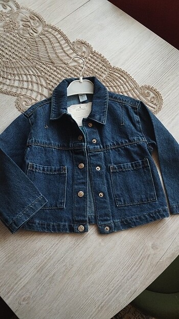 Etiketli Yeni Kız bebek kot ceket - Görsel 3