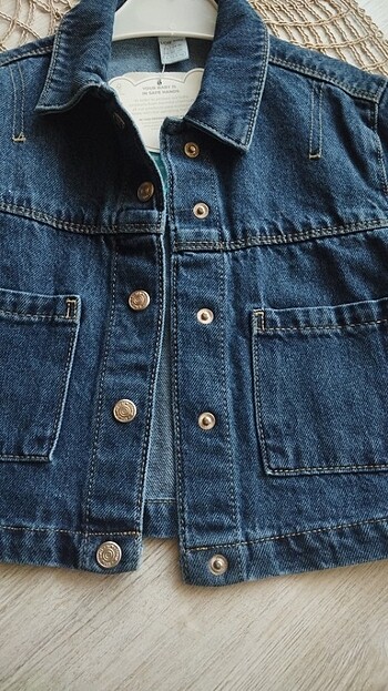 Etiketli Yeni Kız bebek kot ceket - Görsel 5