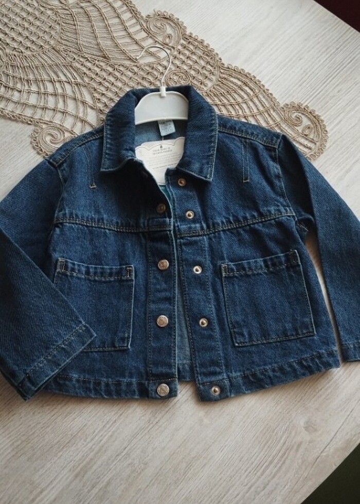 Etiketli Yeni Kız bebek kot ceket - Görsel 3