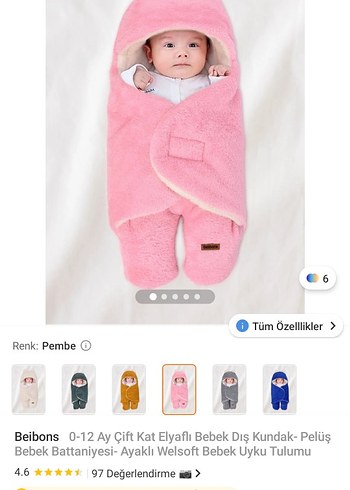 Pembe Kapüşonlu  partikli Bebek tulumu - Görsel 3