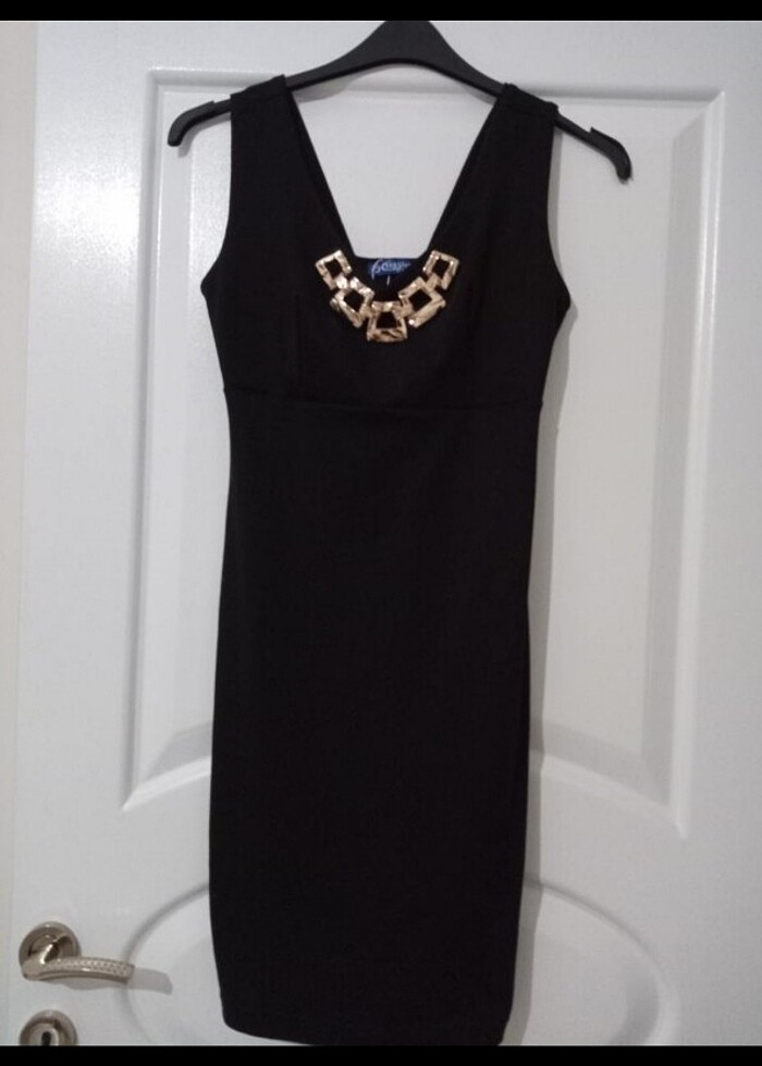 Siyah diz üstü elbise  - Görsel 2