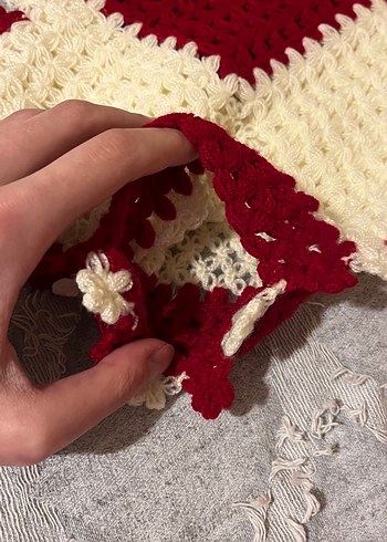 Bordo krem el örgüsü lif - Görsel 3