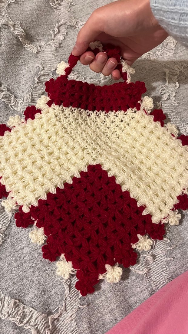 Bordo krem el örgüsü lif - Görsel 2