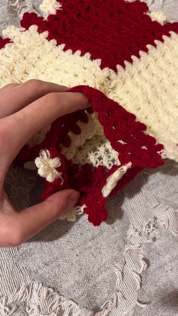 Bordo krem el örgüsü lif - Görsel 3