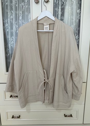 Bej Keten Kimono