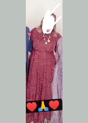 44 Beden bordo Renk Abiye elbise tesettür 
