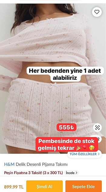 m Beden çeşitli Renk H&M gecelik