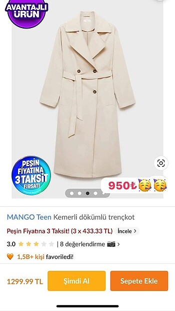 Mango trençkot