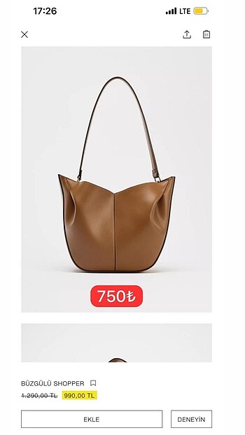 Zara çanta